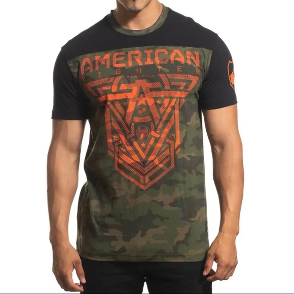 AMERICAN FIGHTER Men's T-shirt GLOVER Athletic Military Green XS-4XL - Picture 7 of 11